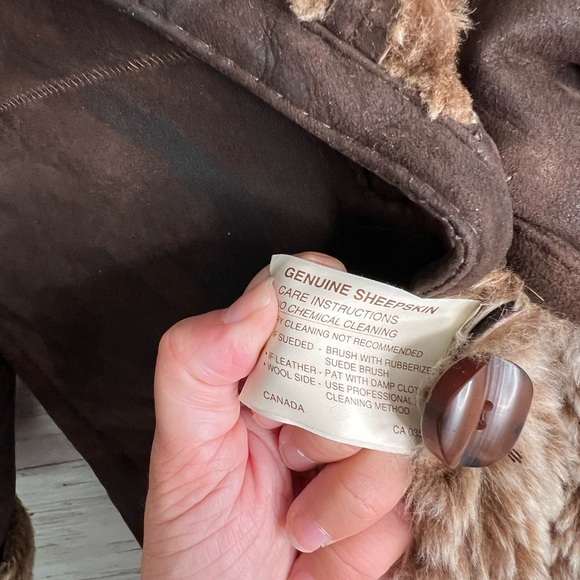 The Leather Ranch Le Ranch Du Cuir vintage jacket sheepskin brown suede size 8 - Picture 8 of 10